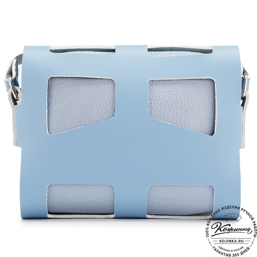 Женская кожаная сумка "Кортни" (голубая) 